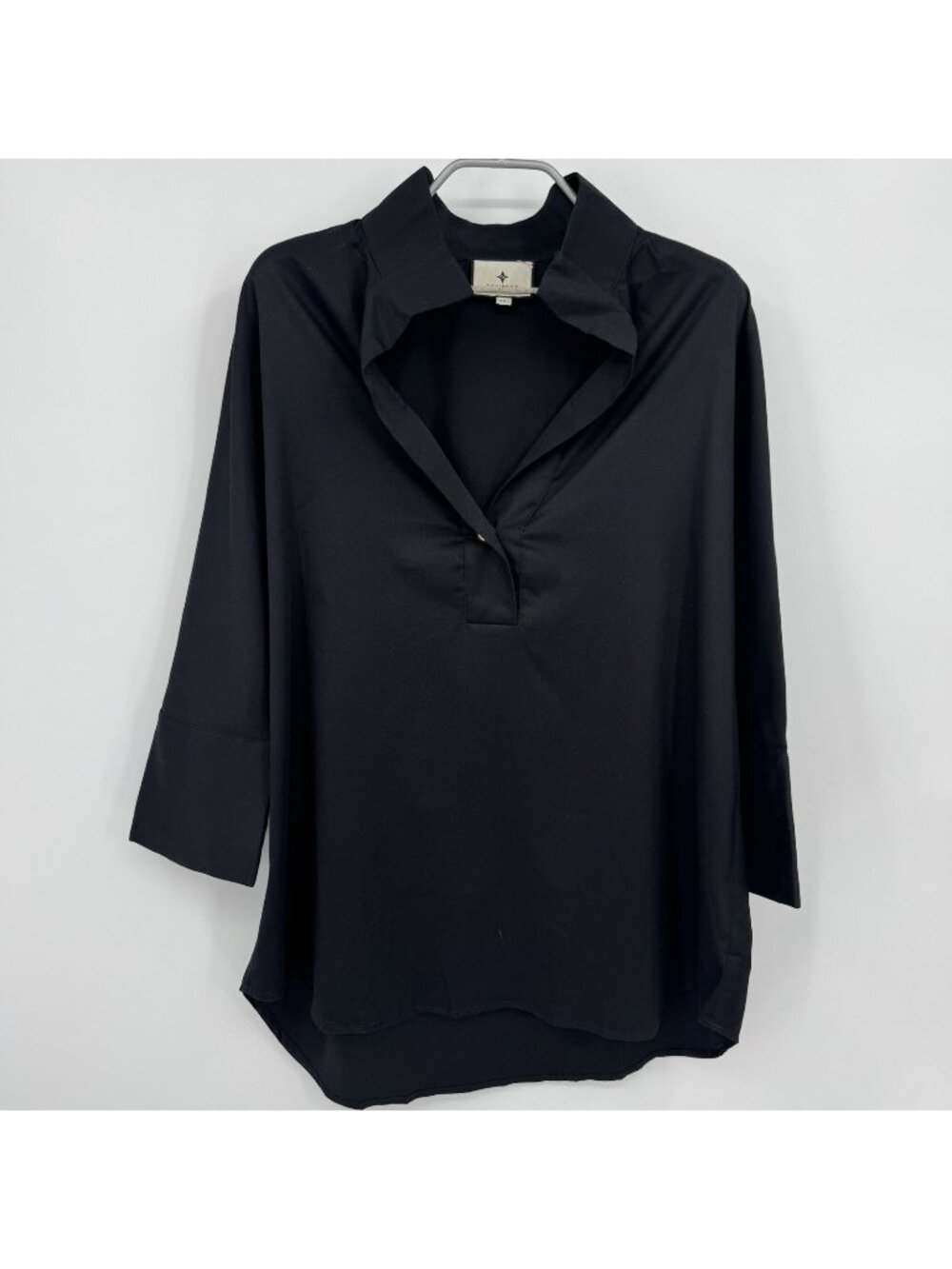 Tuckernuck Black Willow Blouse size XXS 2XS Oversized Top 3/4 Sleeve $228